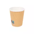 Gobelets boissons chaudes double paroi ondulé kraft 240ml